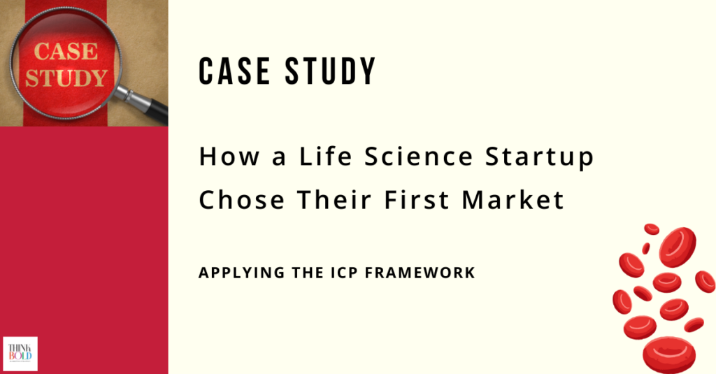 Life sciences ICP case study image in collegiate colors with case study and pharmaceutical images included